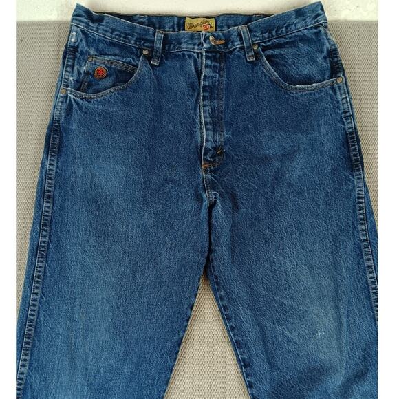 Wrangler 20X Style 22 Jeans Men's 35X37 Dark Washed Distressed Original Fit Tall - Picture 5 of 13